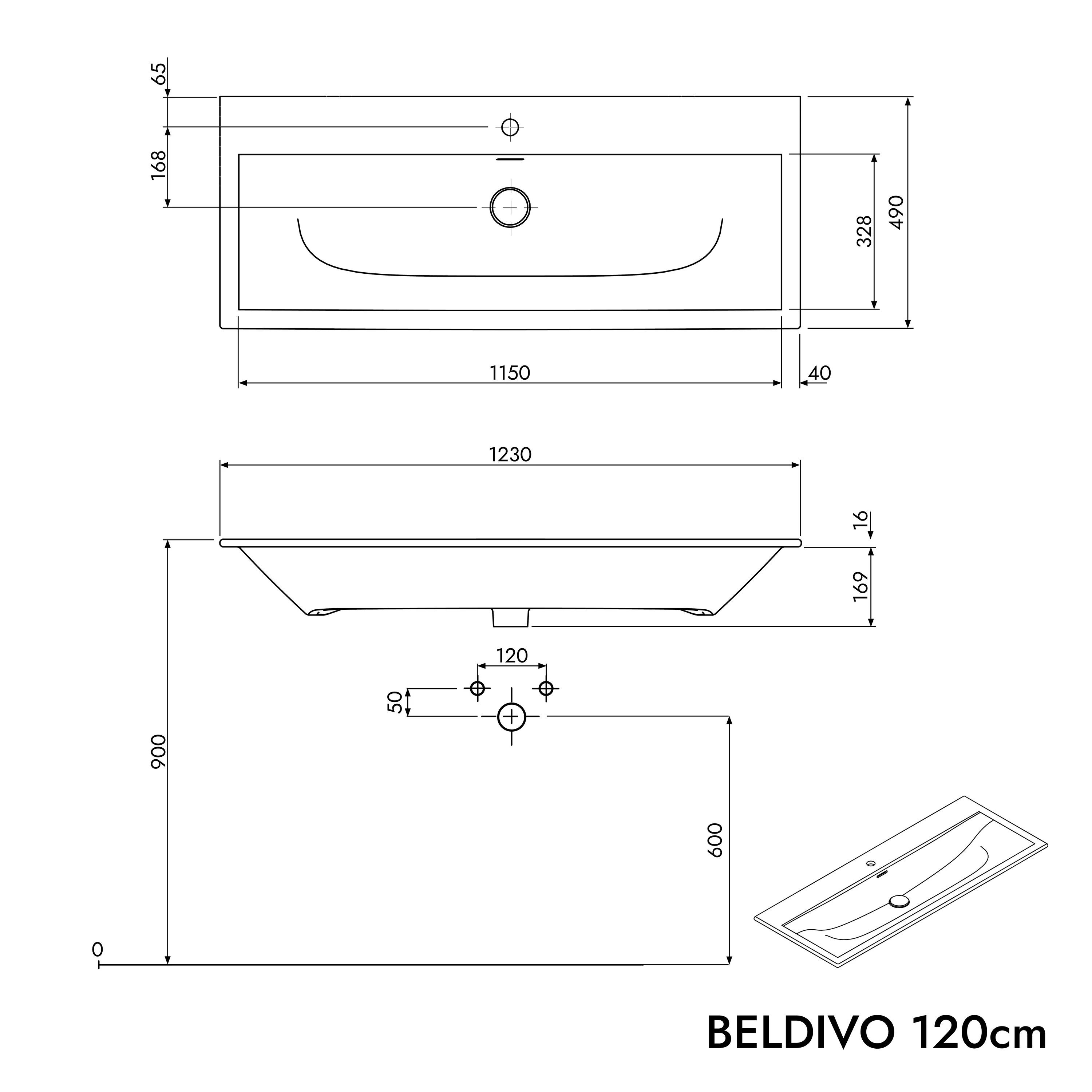 Szafka podumywalkowa BELDIVO 120 cm z umywalką ceramiczną Duravit - Image 26