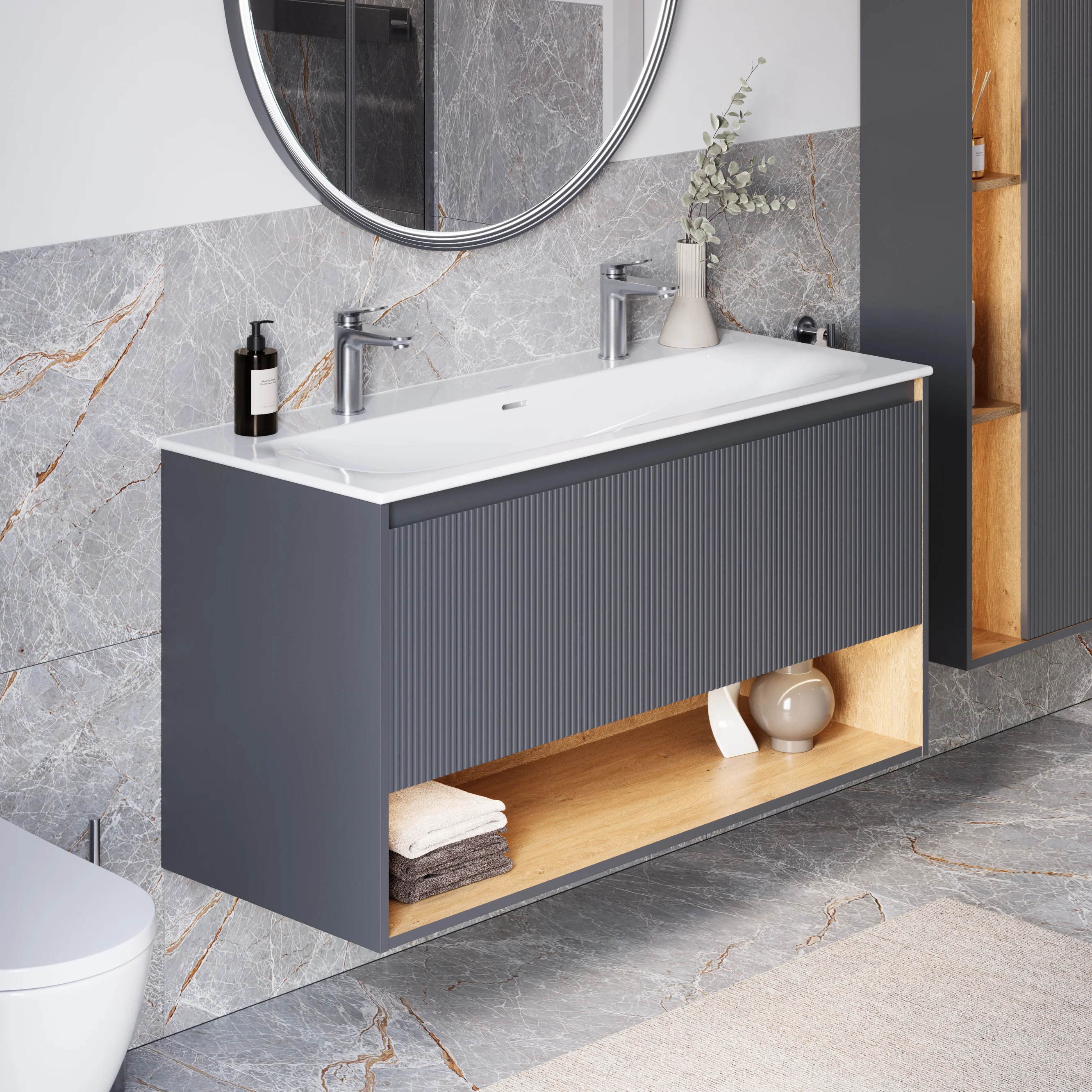 Szafka podumywalkowa BELDIVO 120 cm z umywalką ceramiczną Duravit - Image 27