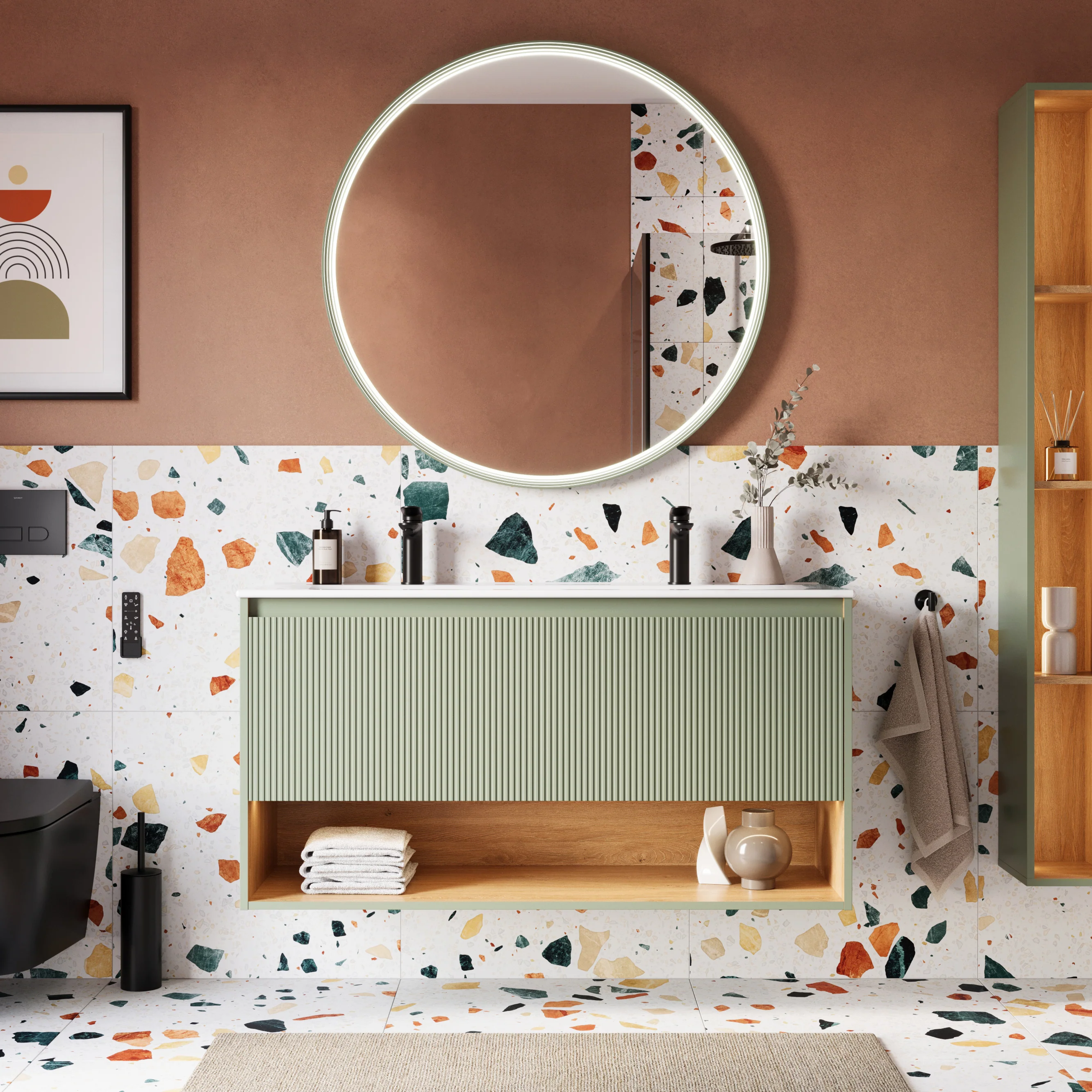Szafka podumywalkowa BELDIVO 120 cm z umywalką ceramiczną Duravit - Image 39