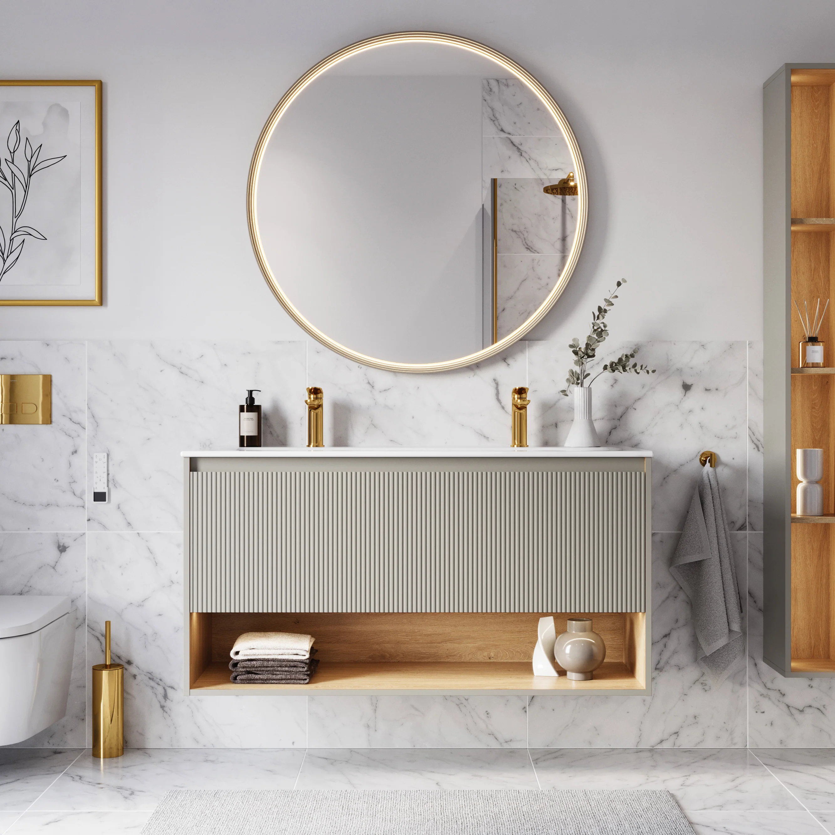 Szafka podumywalkowa BELDIVO 120 cm z umywalką ceramiczną Duravit - Image 43