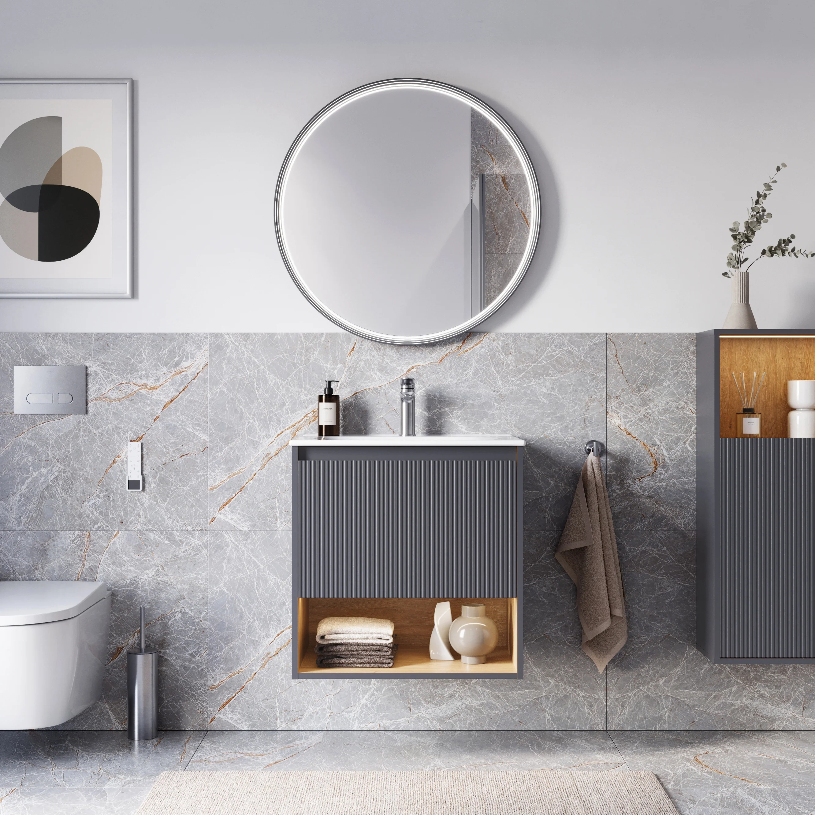 Szafka podumywalkowa BELDIVO 60 cm z umywalką ceramiczną Duravit - Image 2