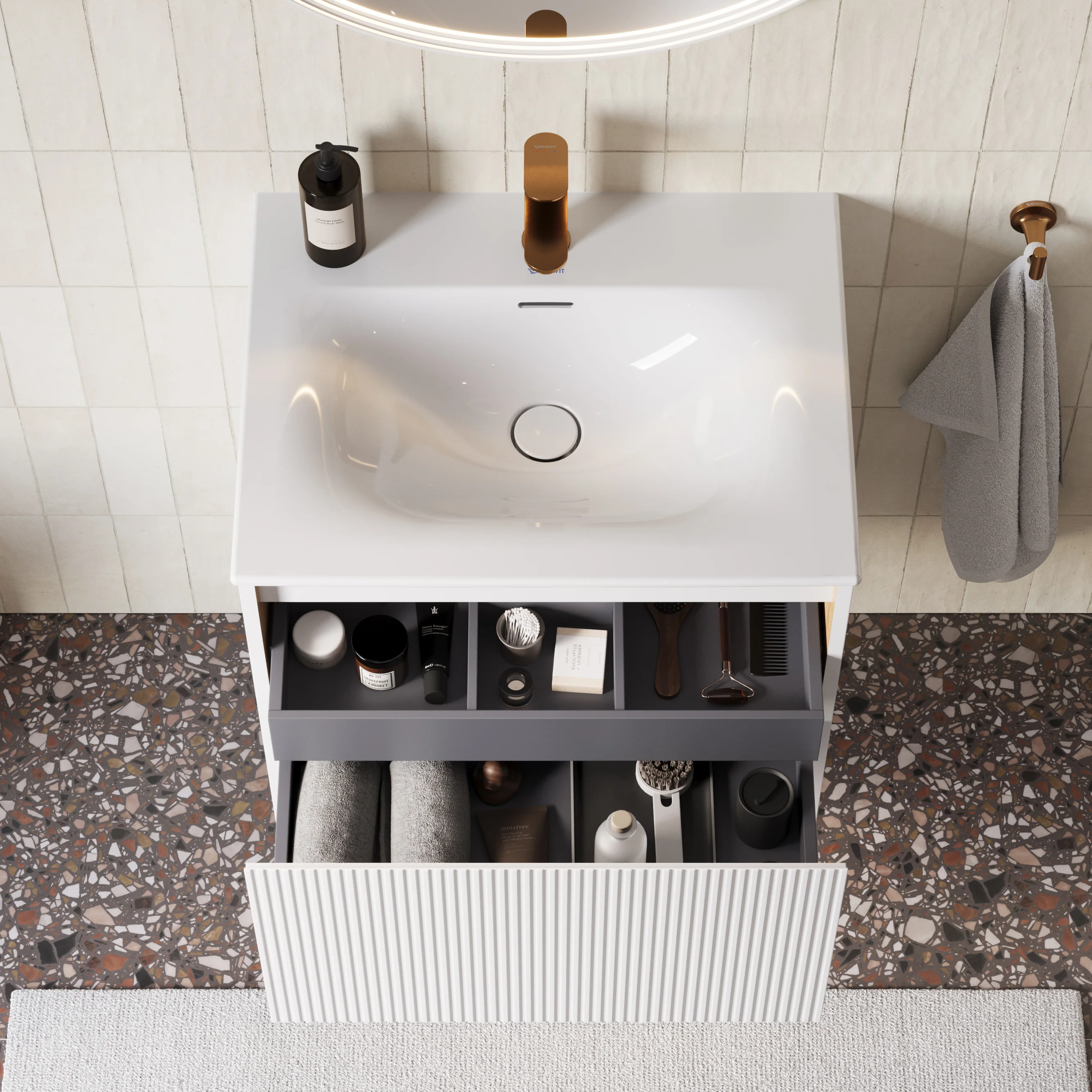 Szafka podumywalkowa BELDIVO 60 cm z umywalką ceramiczną Duravit - Image 22