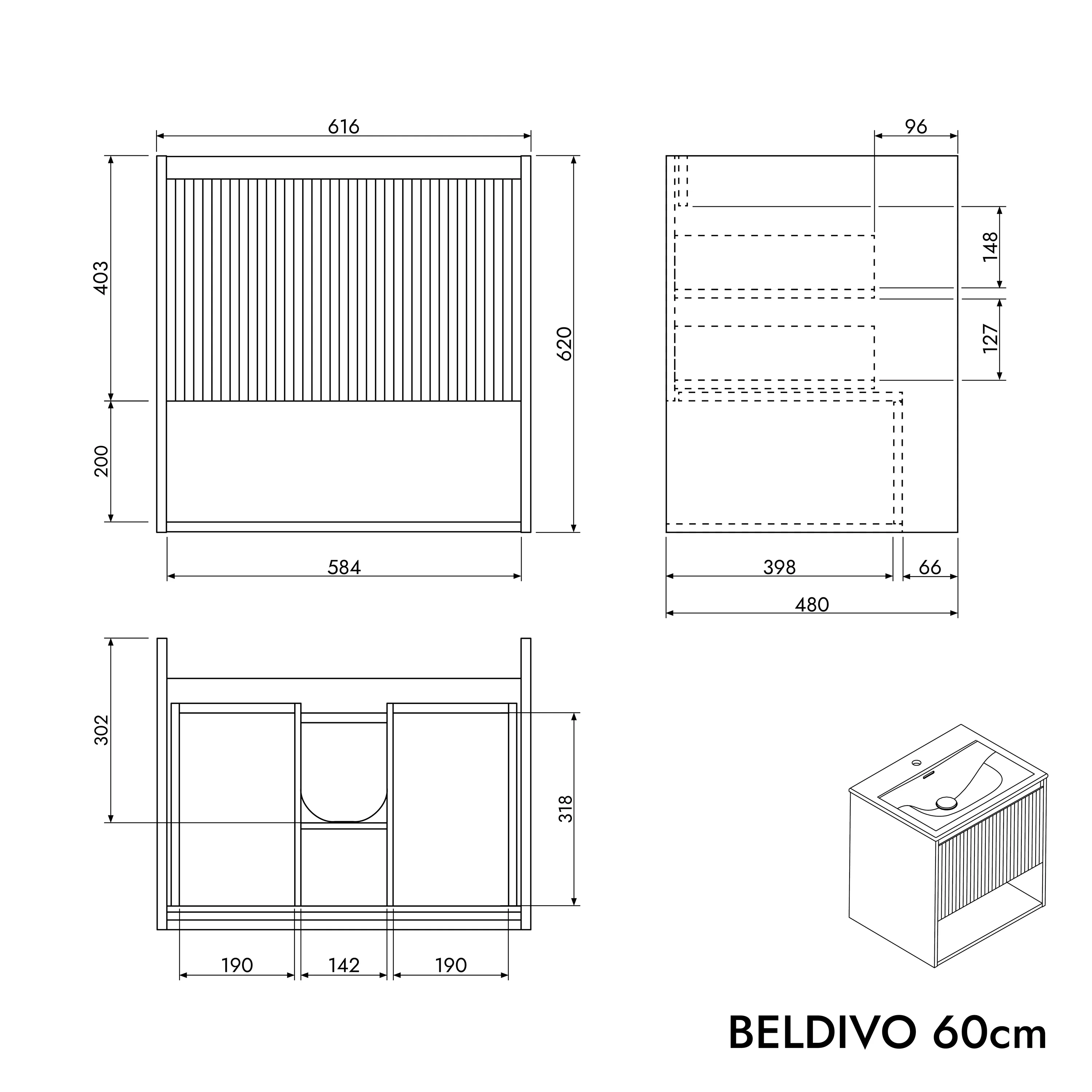 Szafka podumywalkowa BELDIVO 60 cm z umywalką ceramiczną Duravit - Image 24