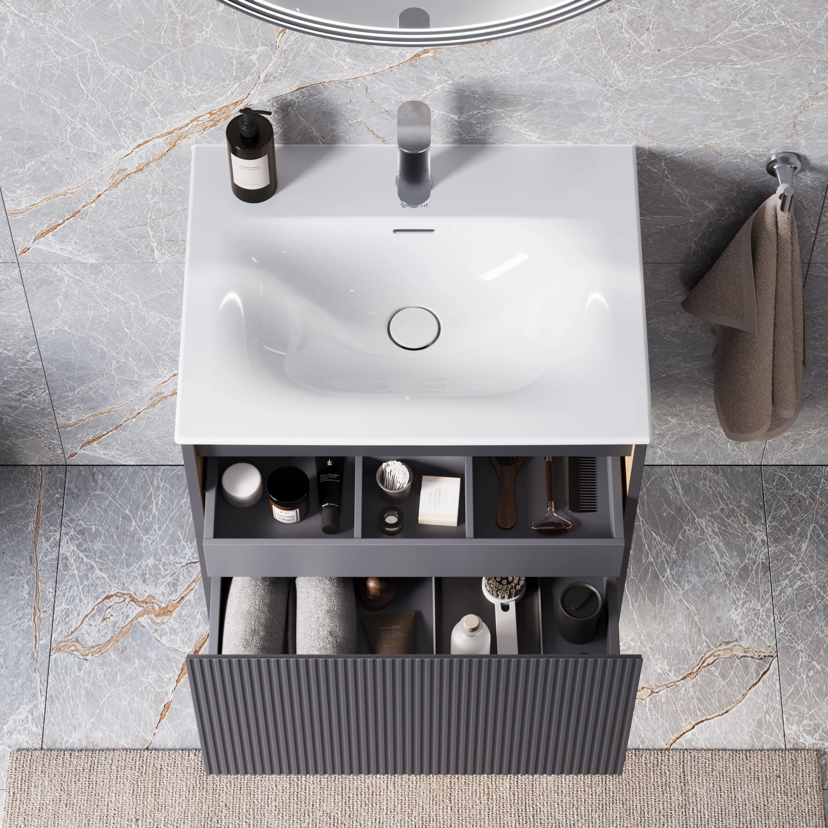 Szafka podumywalkowa BELDIVO 60 cm z umywalką ceramiczną Duravit - Image 3