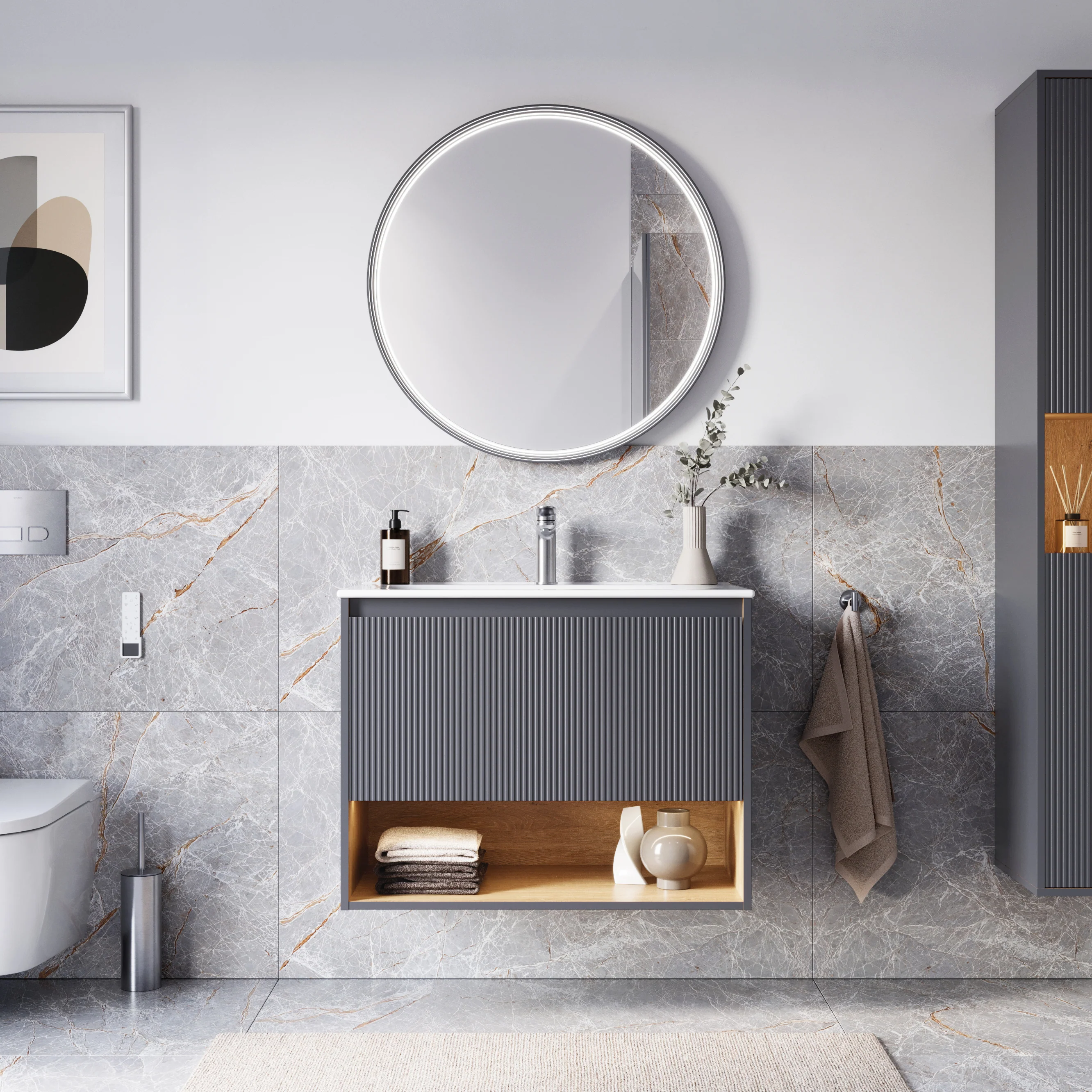 Szafka podumywalkowa BELDIVO 80 cm z umywalką ceramiczną Duravit - Image 2