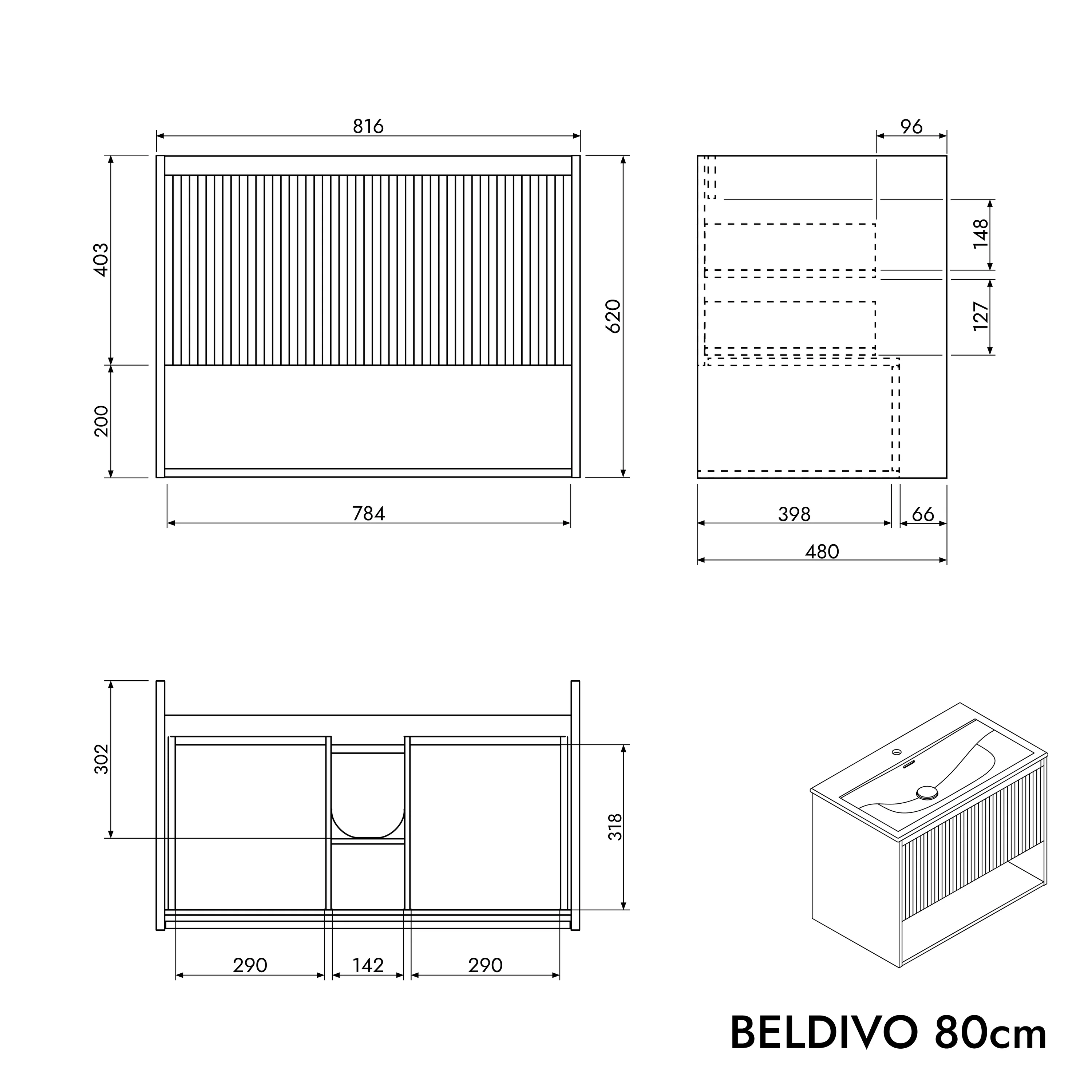 Szafka podumywalkowa BELDIVO 80 cm z umywalką ceramiczną Duravit - Image 25