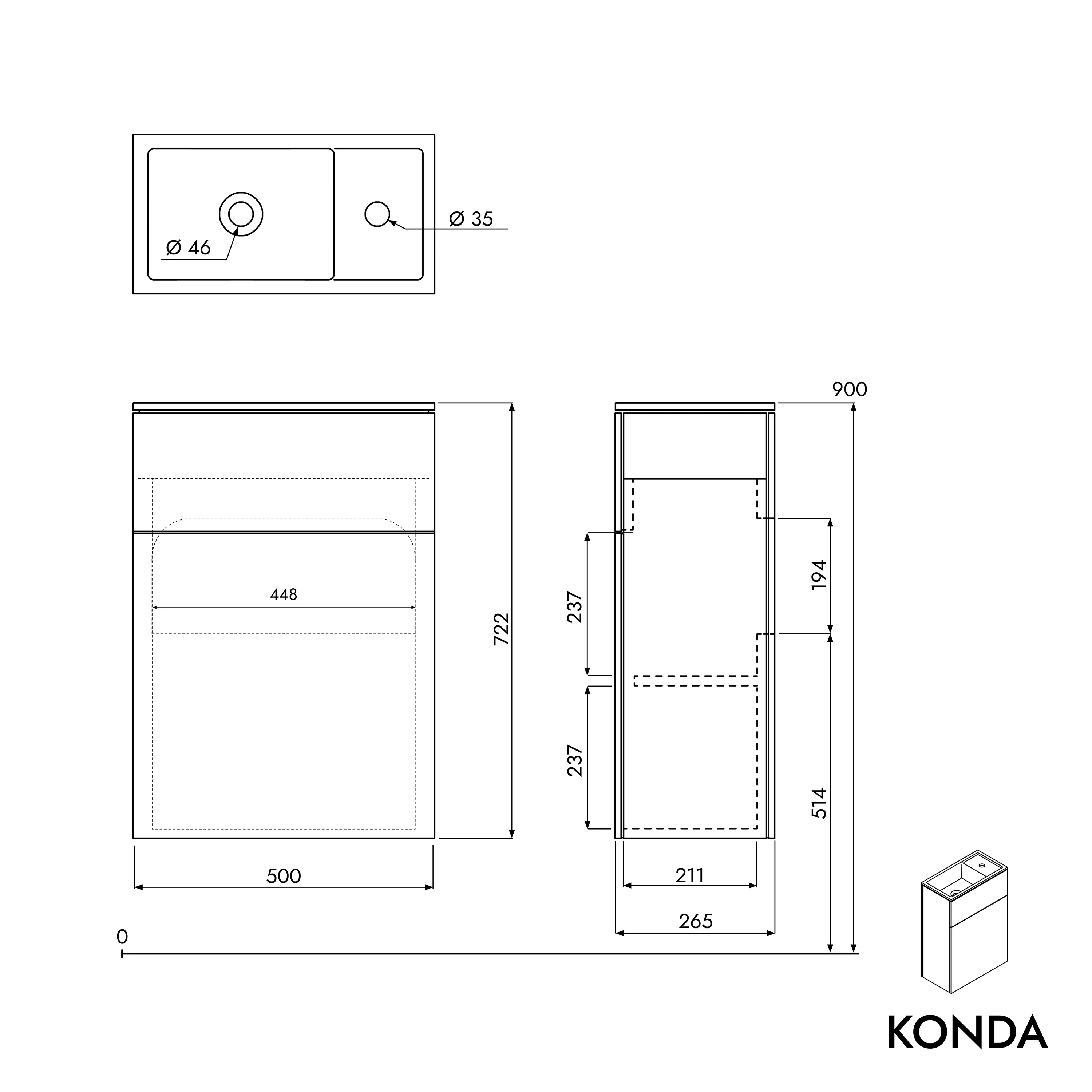 Szafka podumywalkowa KONDA 50 cm  - Image 49