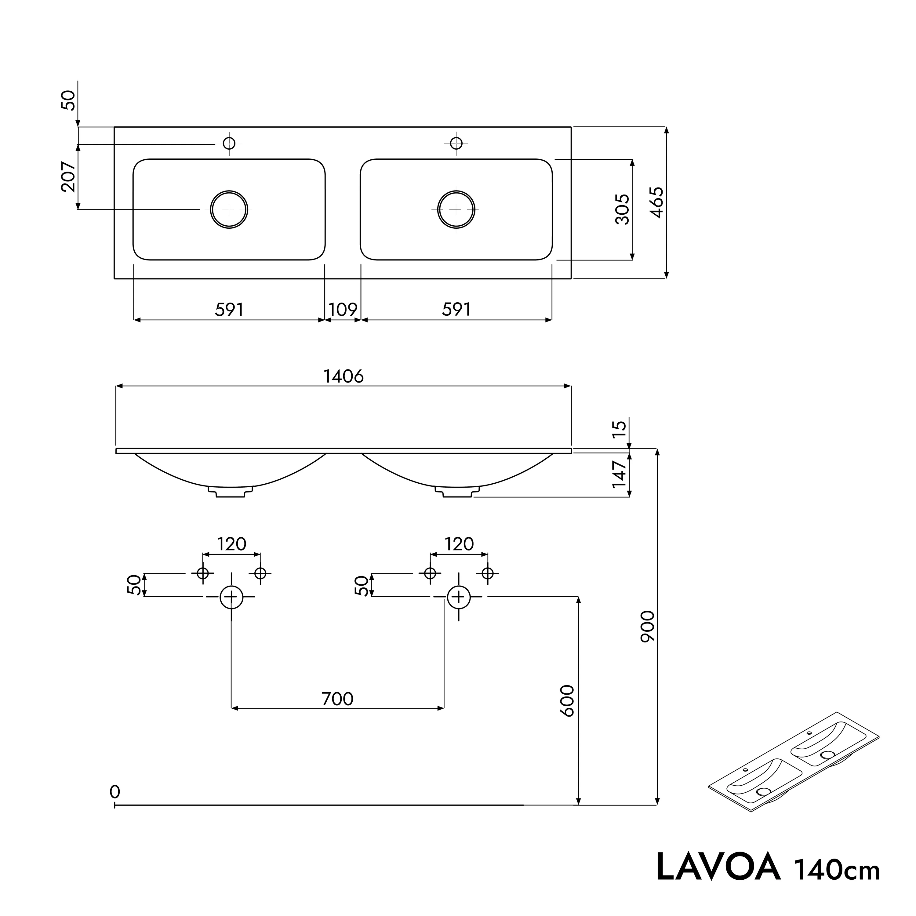 Szafka podumywalkowa LAVOA 140 cm - Image 71