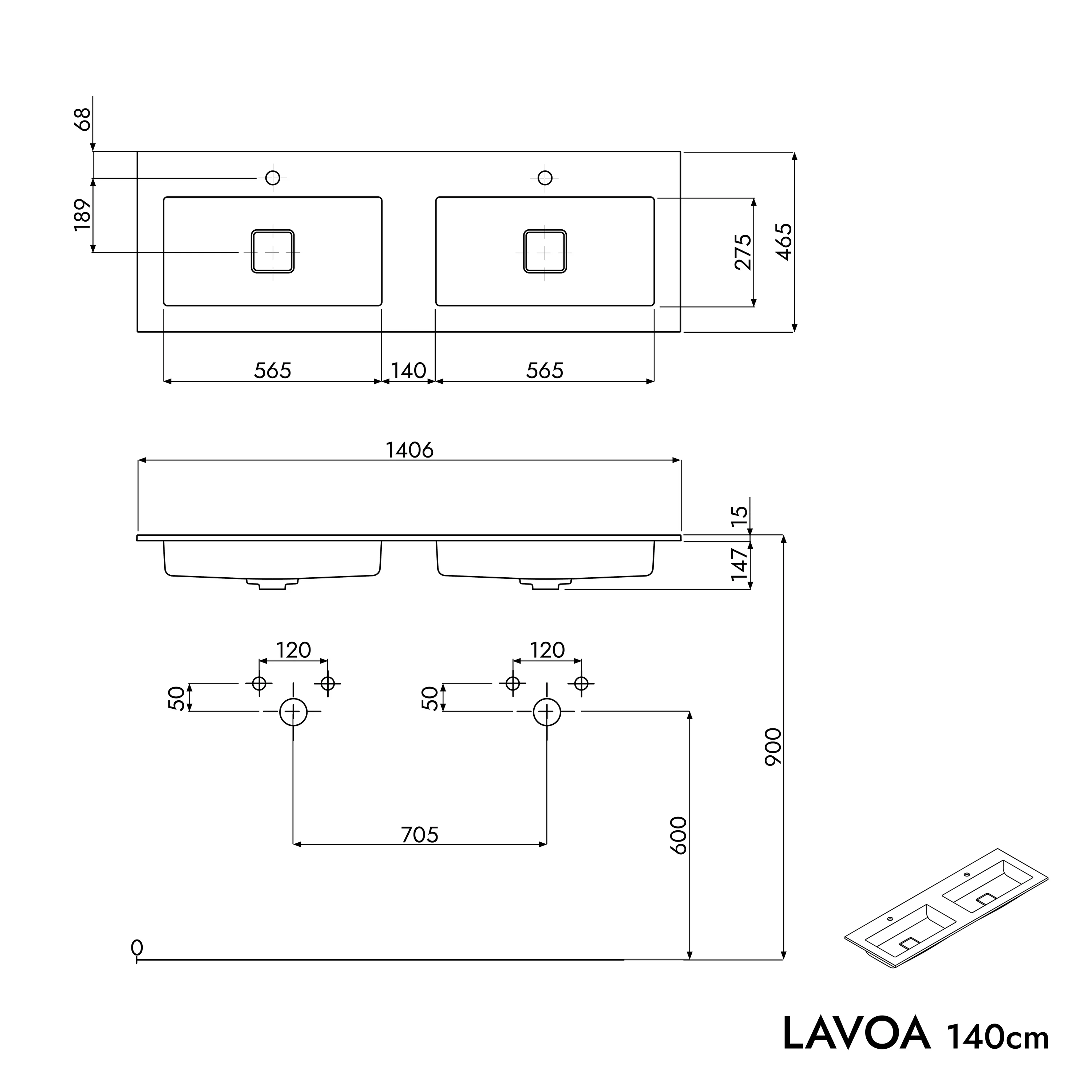 Szafka podumywalkowa LAVOA 140 cm - Image 72