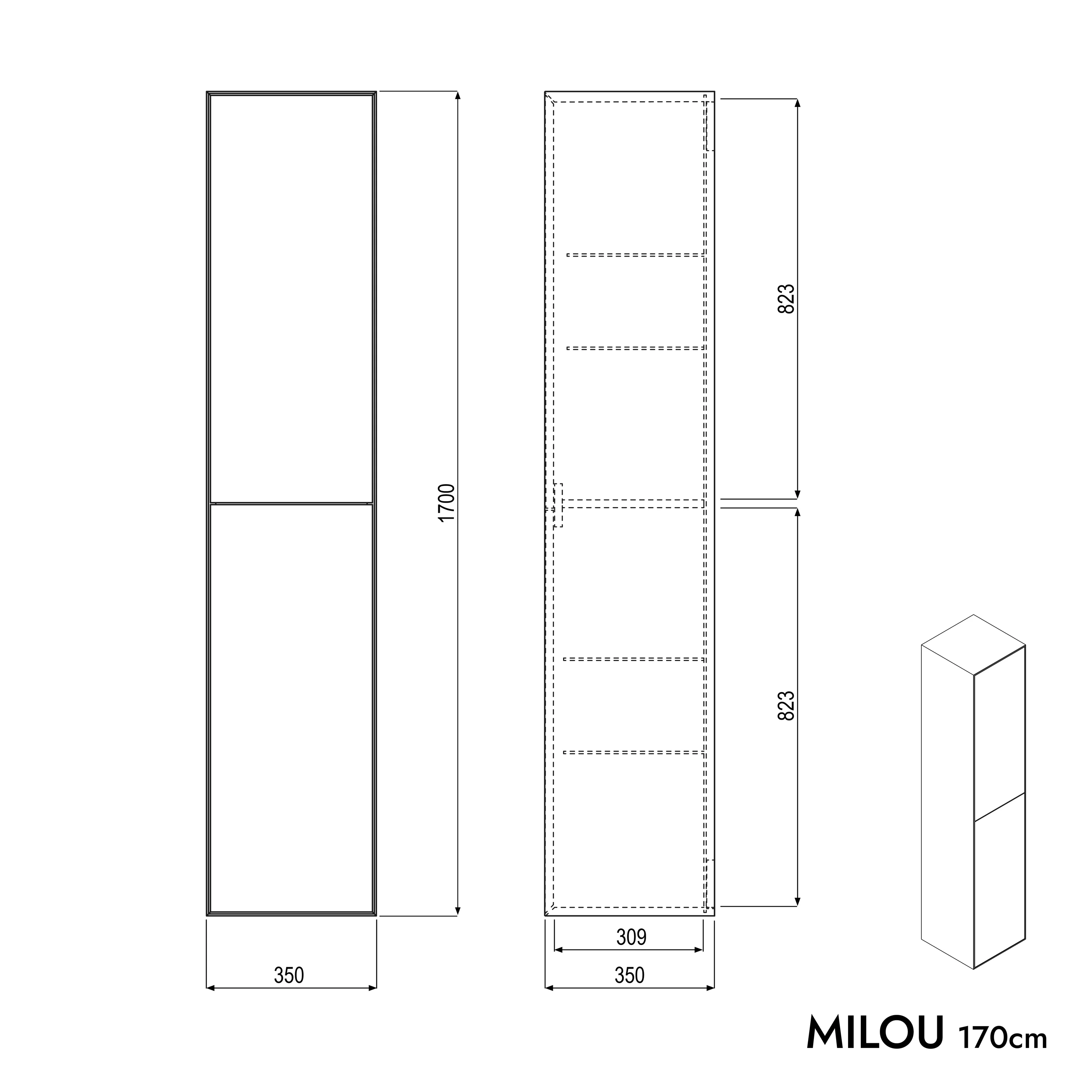 Słupek łazienkowy MILOU 170 cm - Image 19