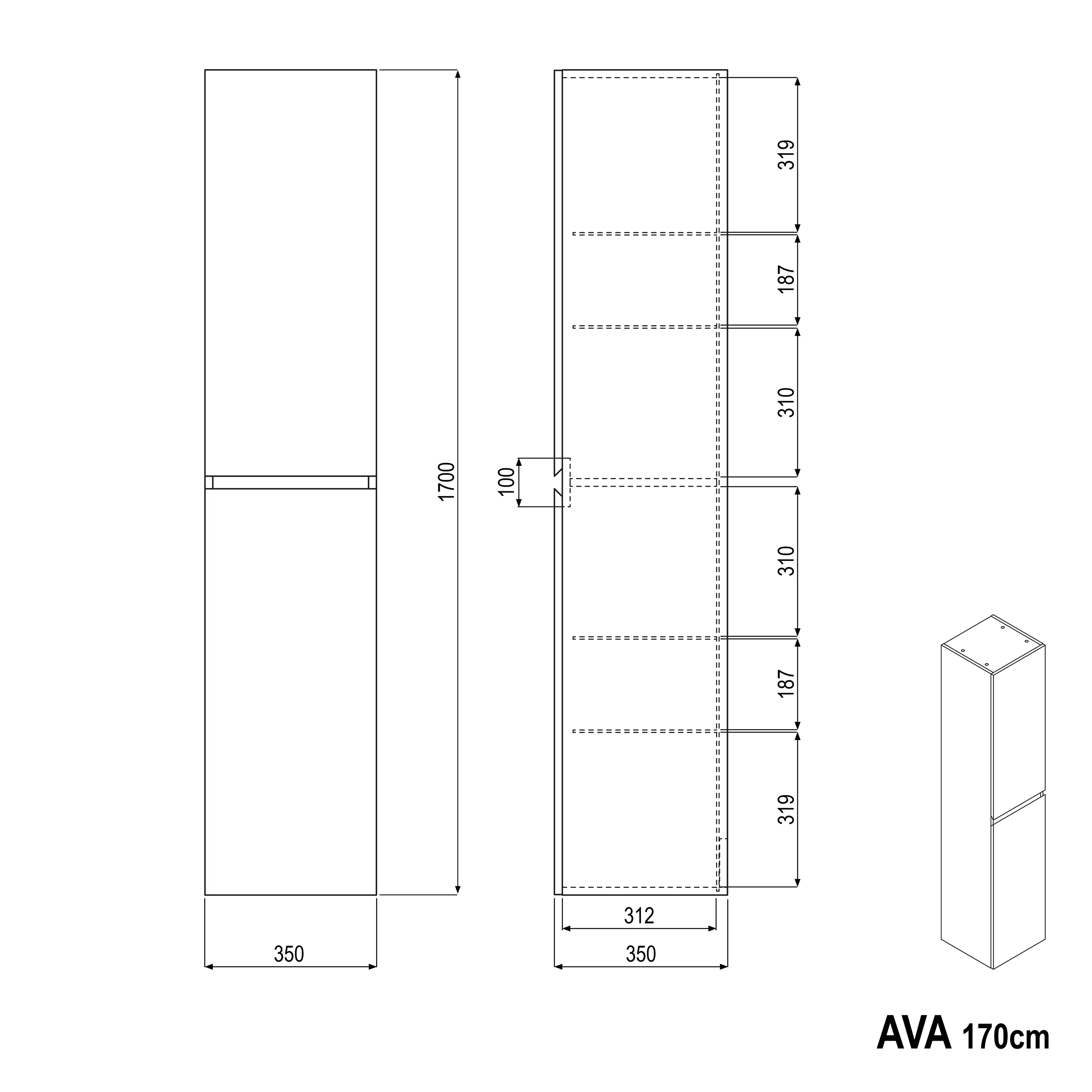 Słupek łazienkowy AVA 170 cm - Image 26