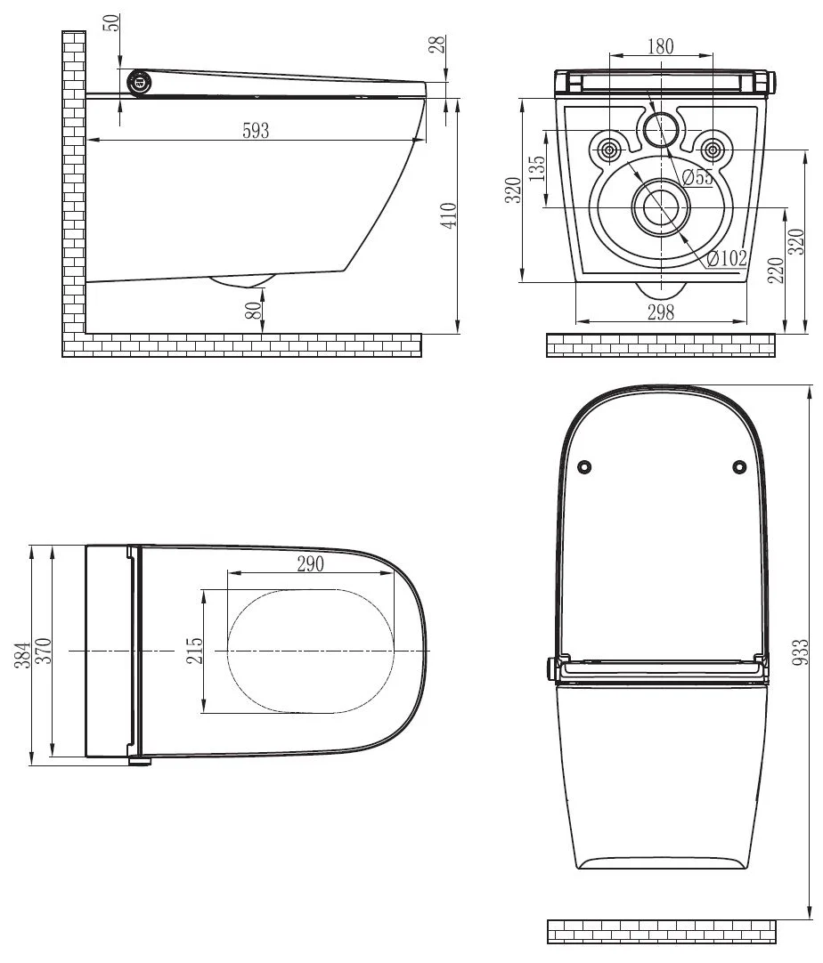 Toaleta myjąca PRO+ 1104 ze stelażem Geberit Duofix - kompletny zestaw - Image 17