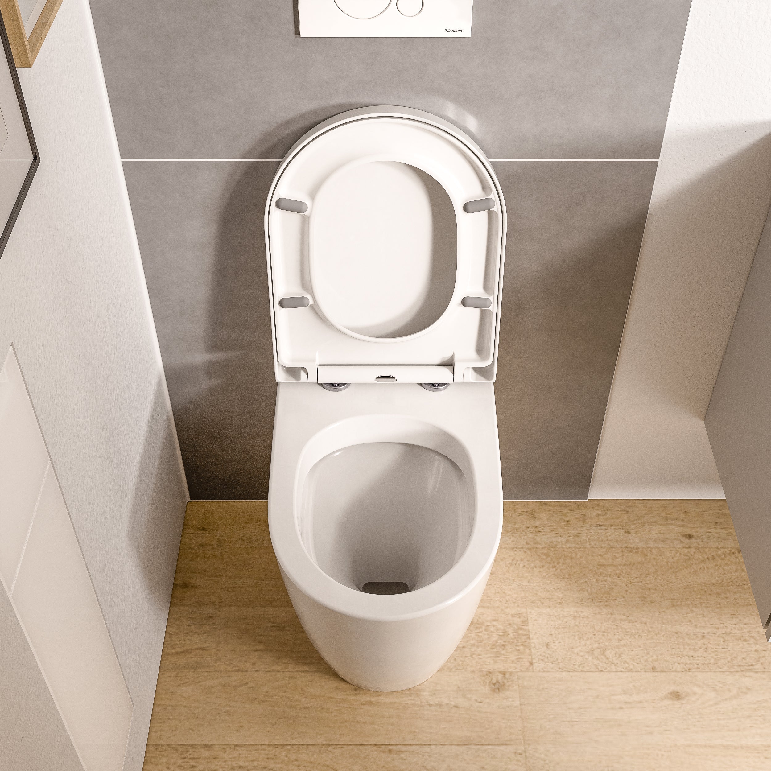 Miska WC stojąca bezrantowa VIREO biały połysk - Image 3