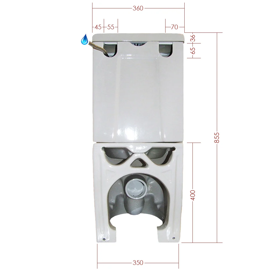 Toaleta stojąca CT1099 ze spłuczką - Image 5