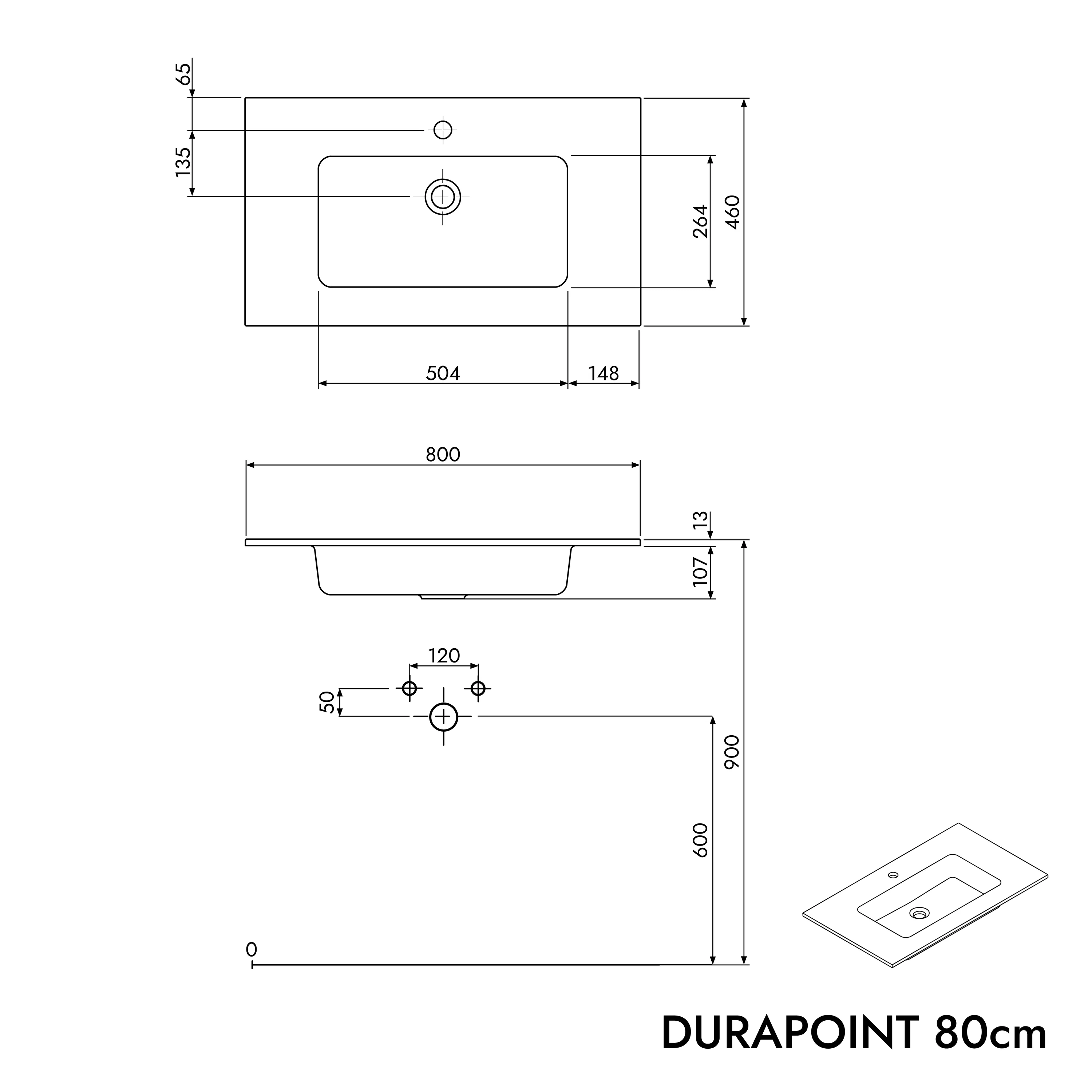 Umywalka Duravit z szafką podumywalkową TIM 80 cm - Image 52