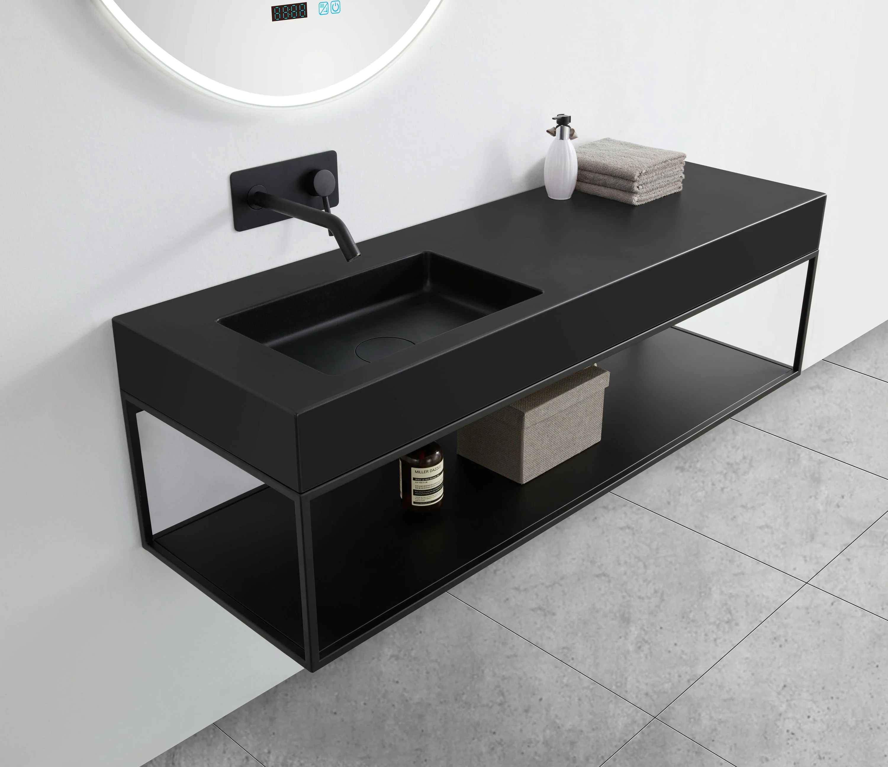 Umywalka wisząca BA8012 z odlewu mineralnego - Image 3