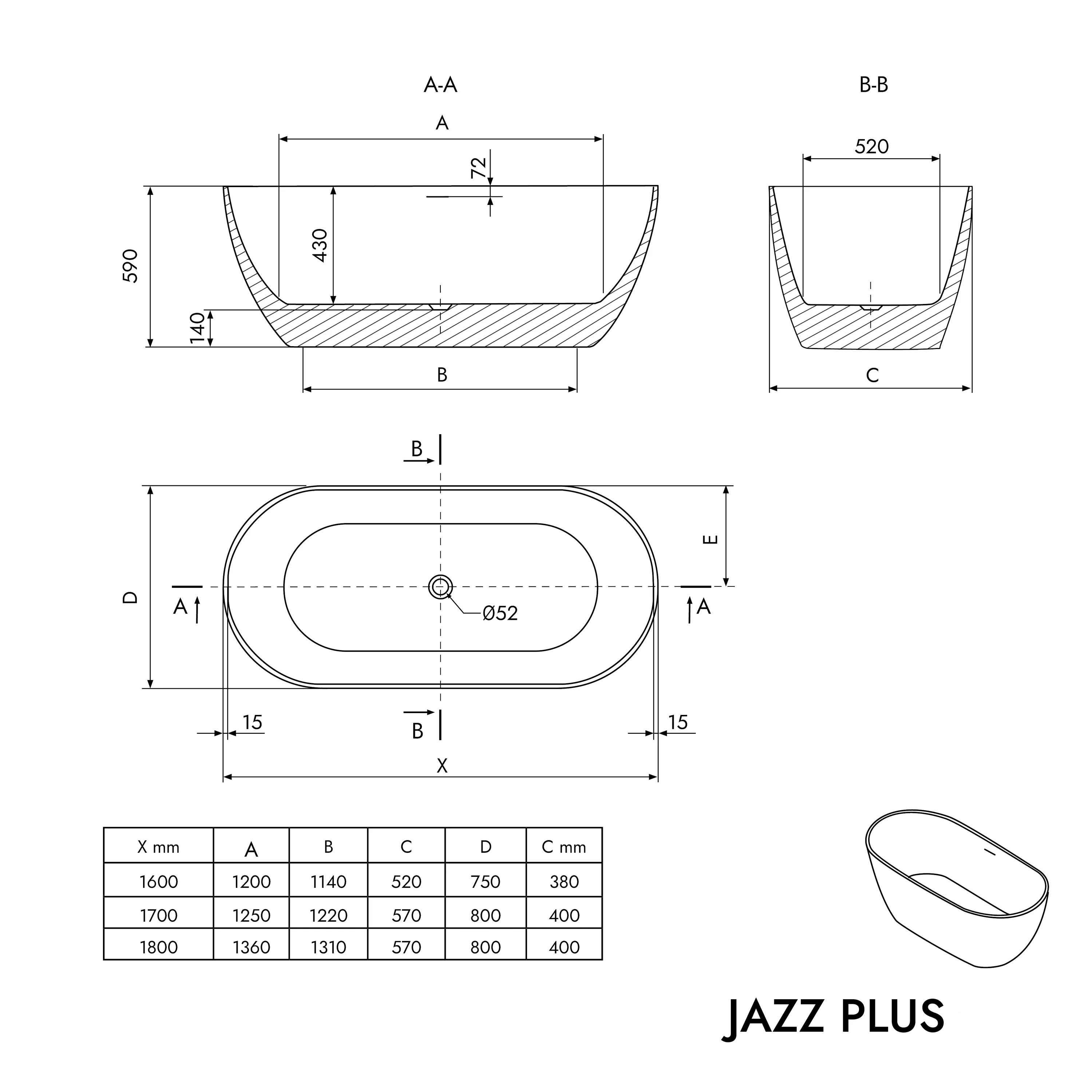 Wolnostojąca wanna JAZZ PLUS 2.0 - Image 4