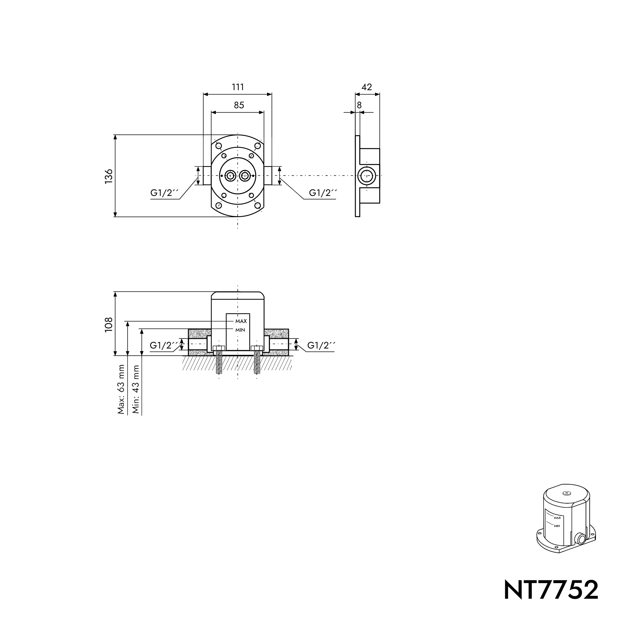 Wolnostojąca bateria wannowa NT7752 - Image 11