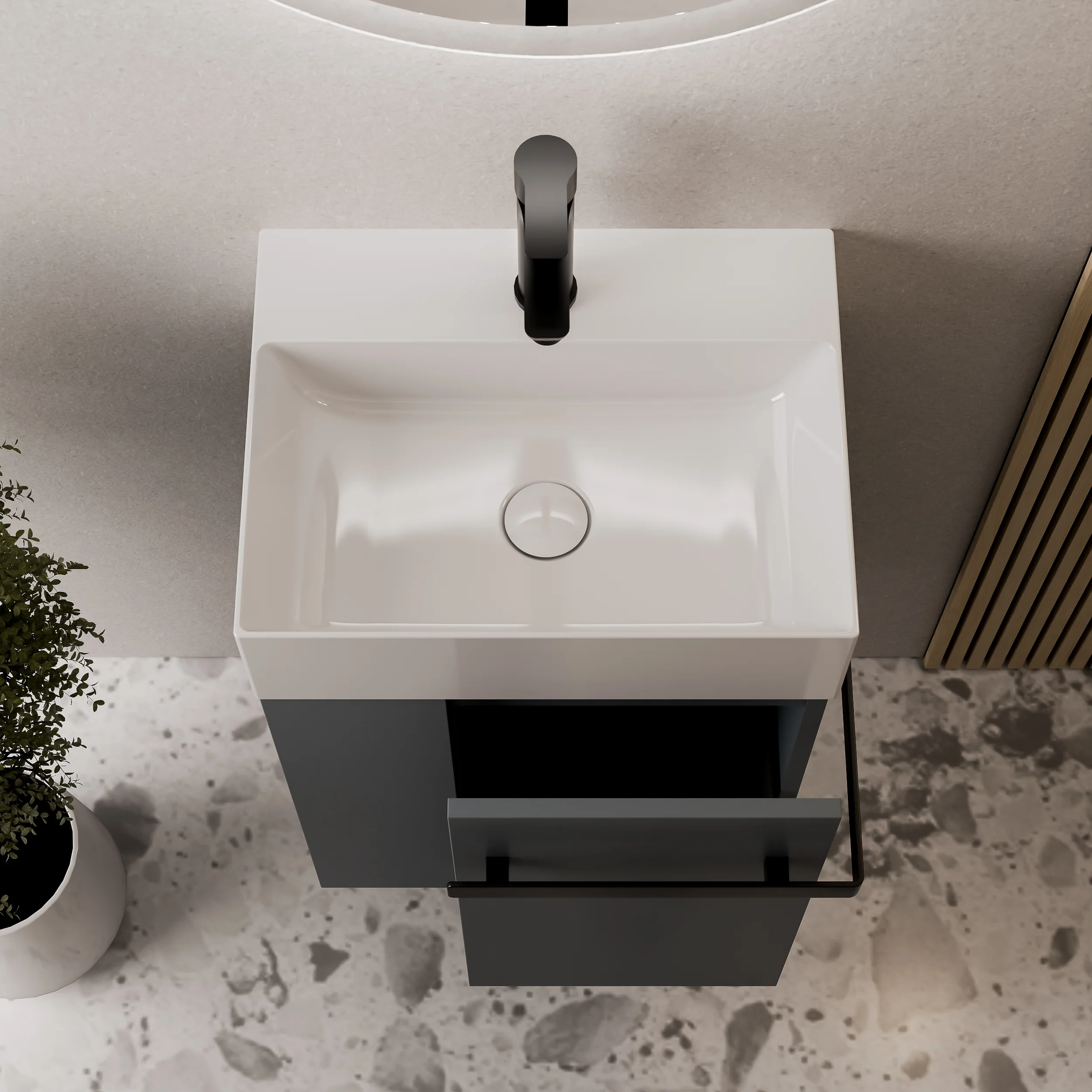 Zestaw mebli łazienkowych COMPACT 45 cm z umywalką do WC dla gości - Image 19