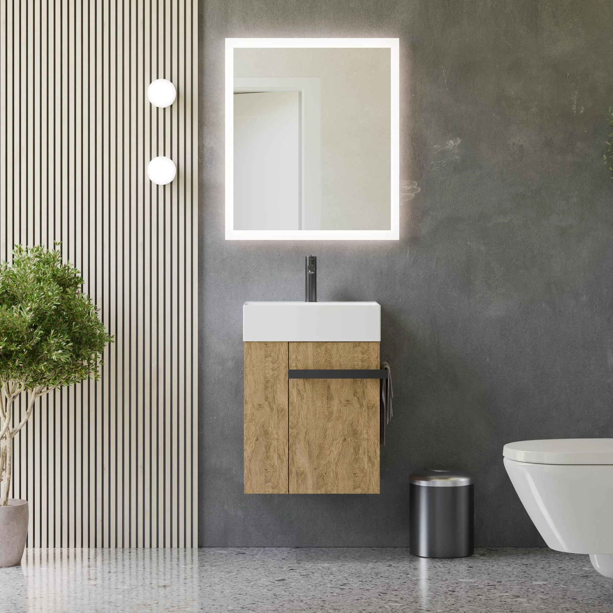 Zestaw mebli łazienkowych COMPACT 45 cm z umywalką do WC dla gości - Image 23