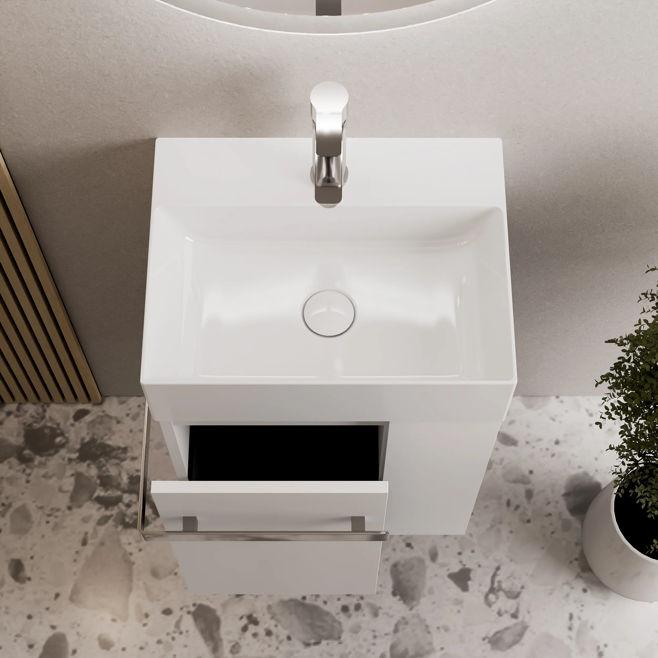Zestaw mebli łazienkowych COMPACT 45 cm z umywalką do WC dla gości - Image 12