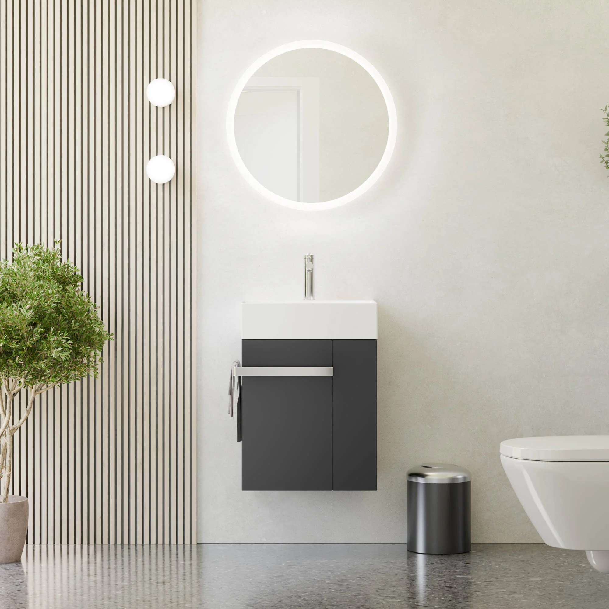 Zestaw mebli łazienkowych COMPACT 45 cm z umywalką do WC dla gości - Image 15