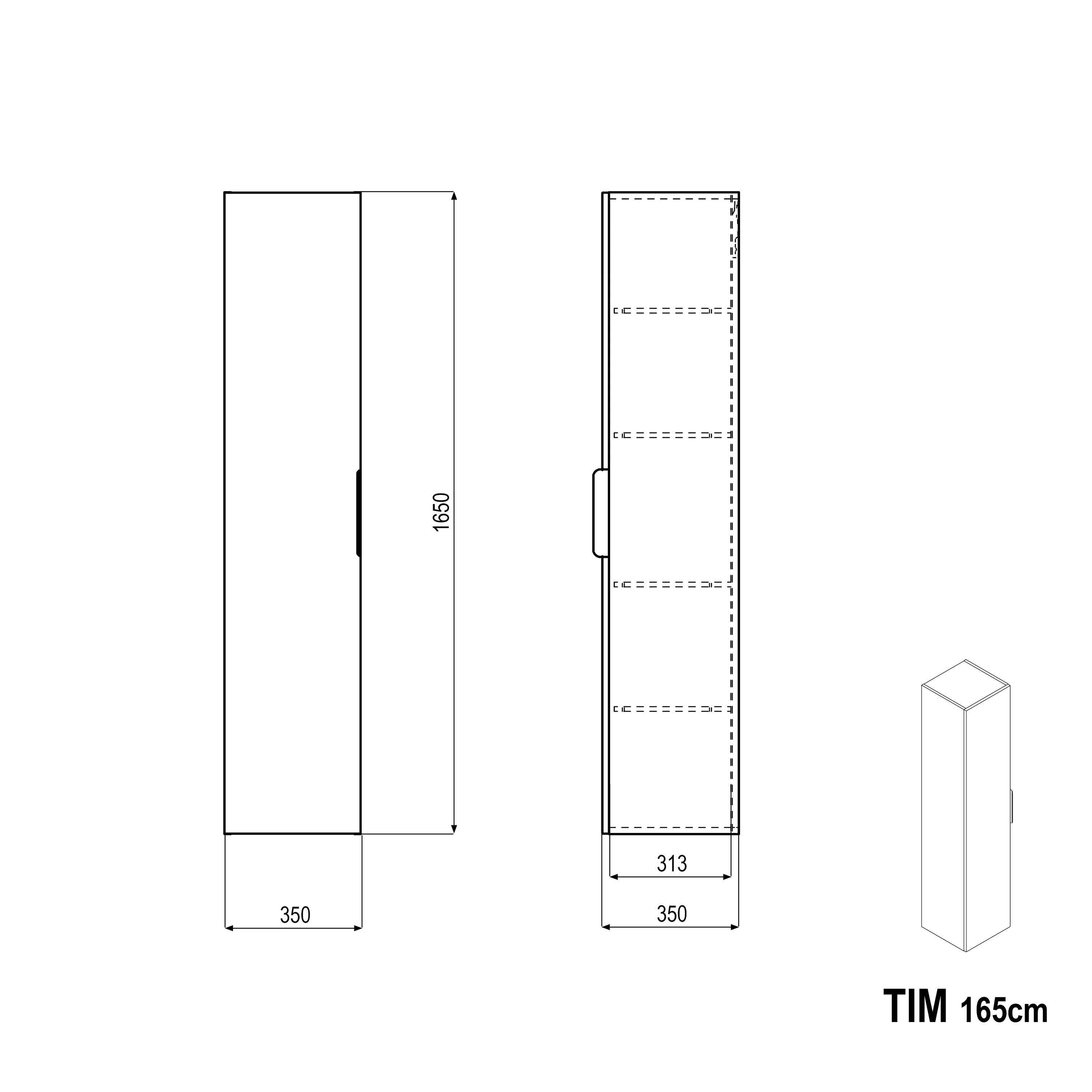 Zestaw mebli łazienkowych TIM 100 cm z umywalką - Image 95