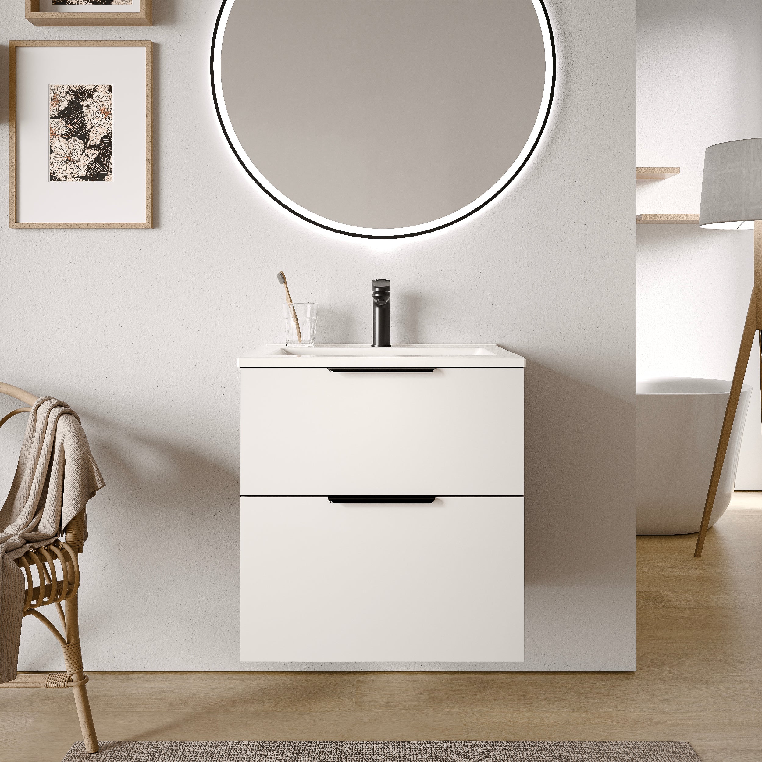 Zestaw mebli łazienkowych TIM 60 cm z umywalką - Image 9