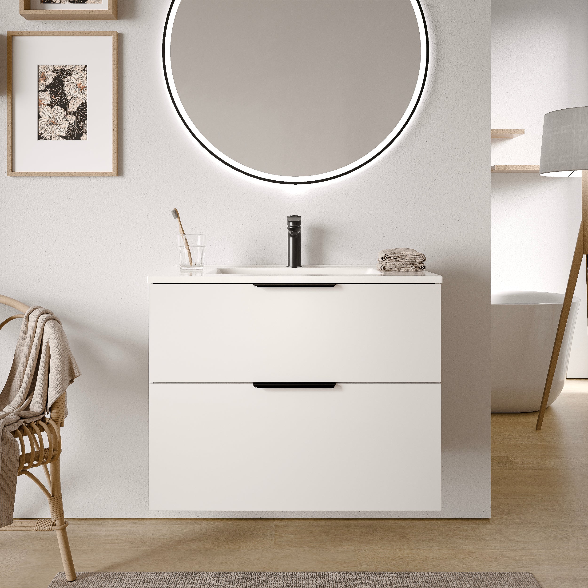 Zestaw mebli łazienkowych TIM 80 cm z umywalką ceramiczną - Image 10