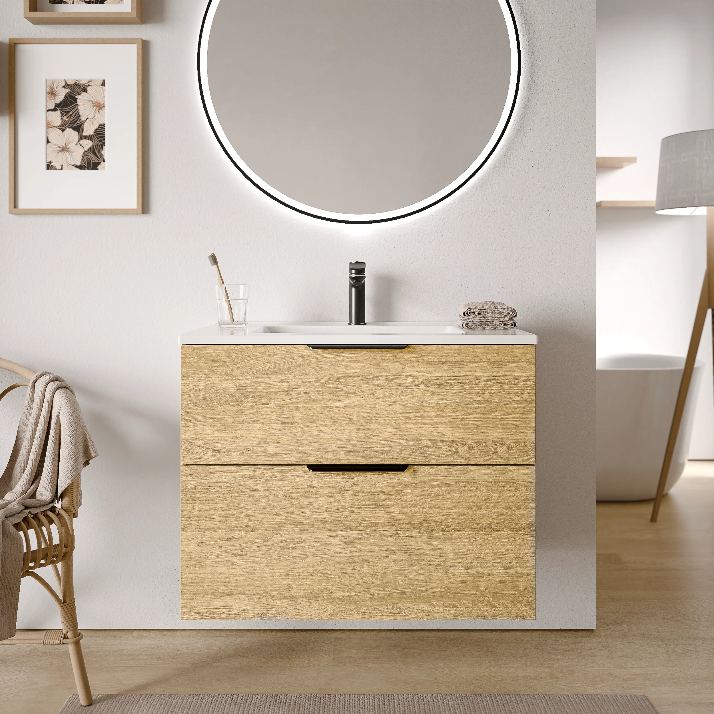 Zestaw mebli łazienkowych TIM 80 cm z umywalką ceramiczną - Image 16
