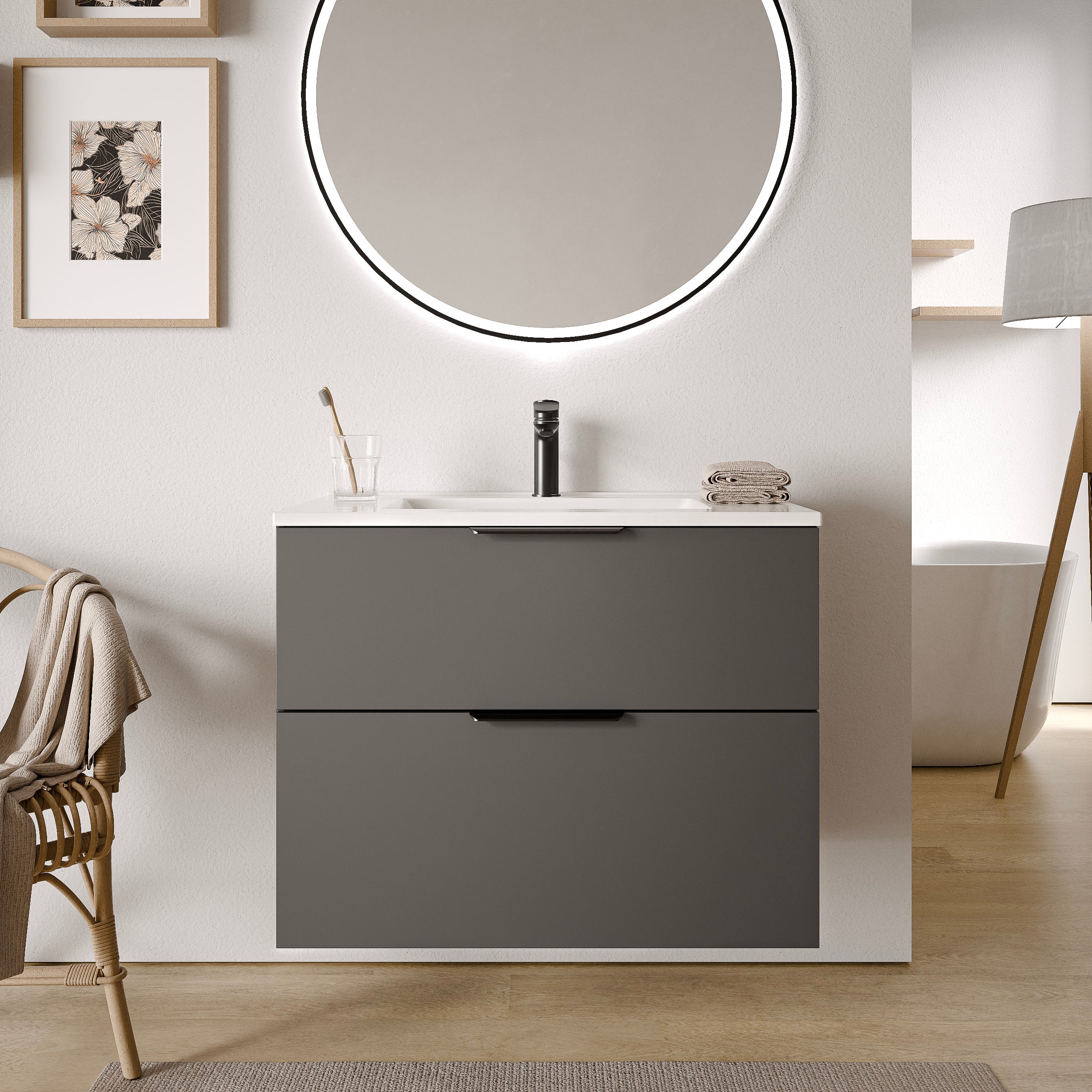 Zestaw mebli łazienkowych TIM 80 cm z umywalką ceramiczną - Image 22