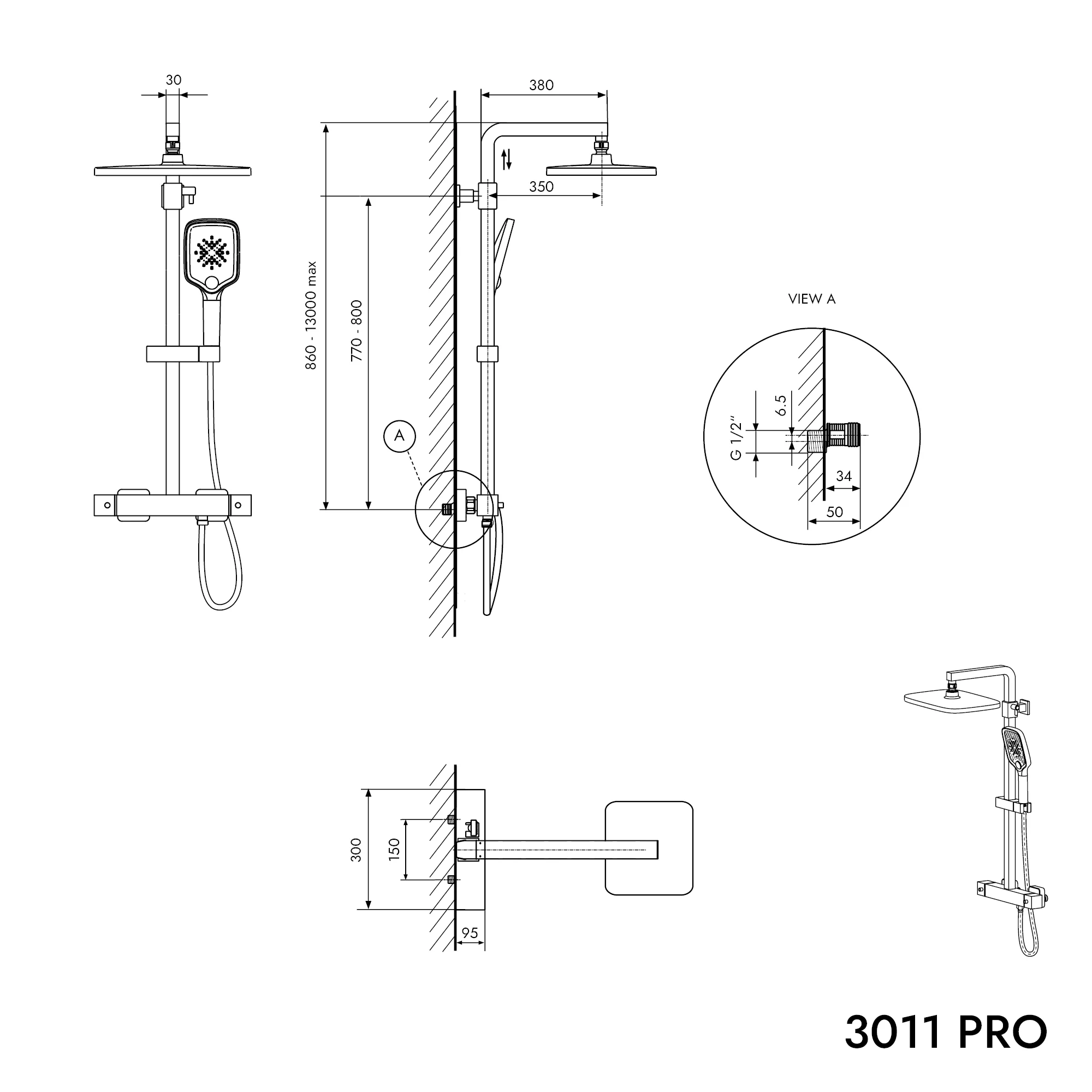 Zestaw prysznicowy z termostatem 3011 PRO - Image 5