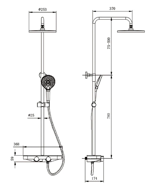 Zestaw prysznicowy z termostatem BS371 - Image 14