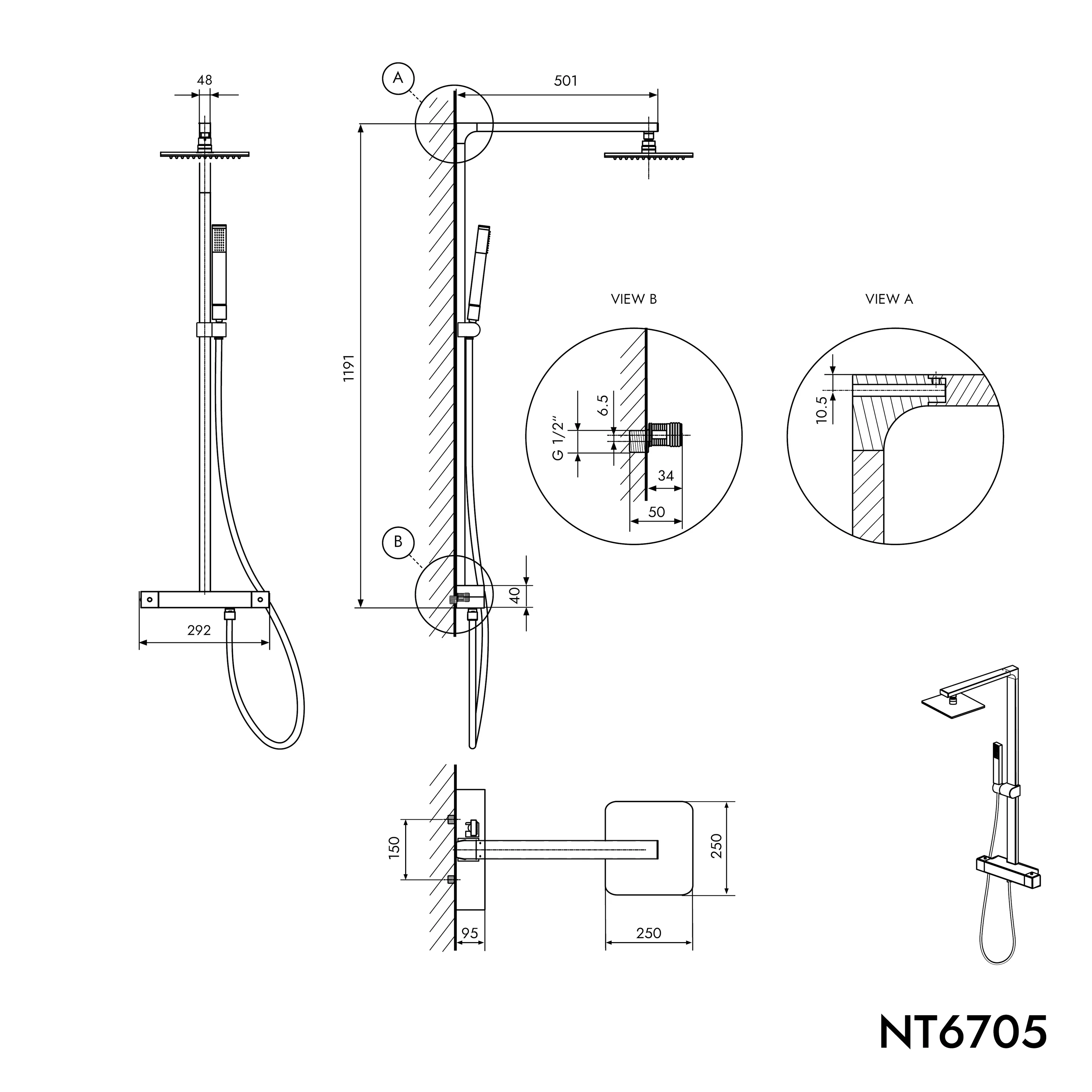 Zestaw prysznicowy z termostatem NT6705C - Image 12